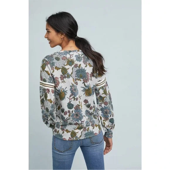 Anthropologie Dolan Left Coast Tagawa Gray
Floral Blouson Sleeve Sweatshirt - Picture 3 of 12